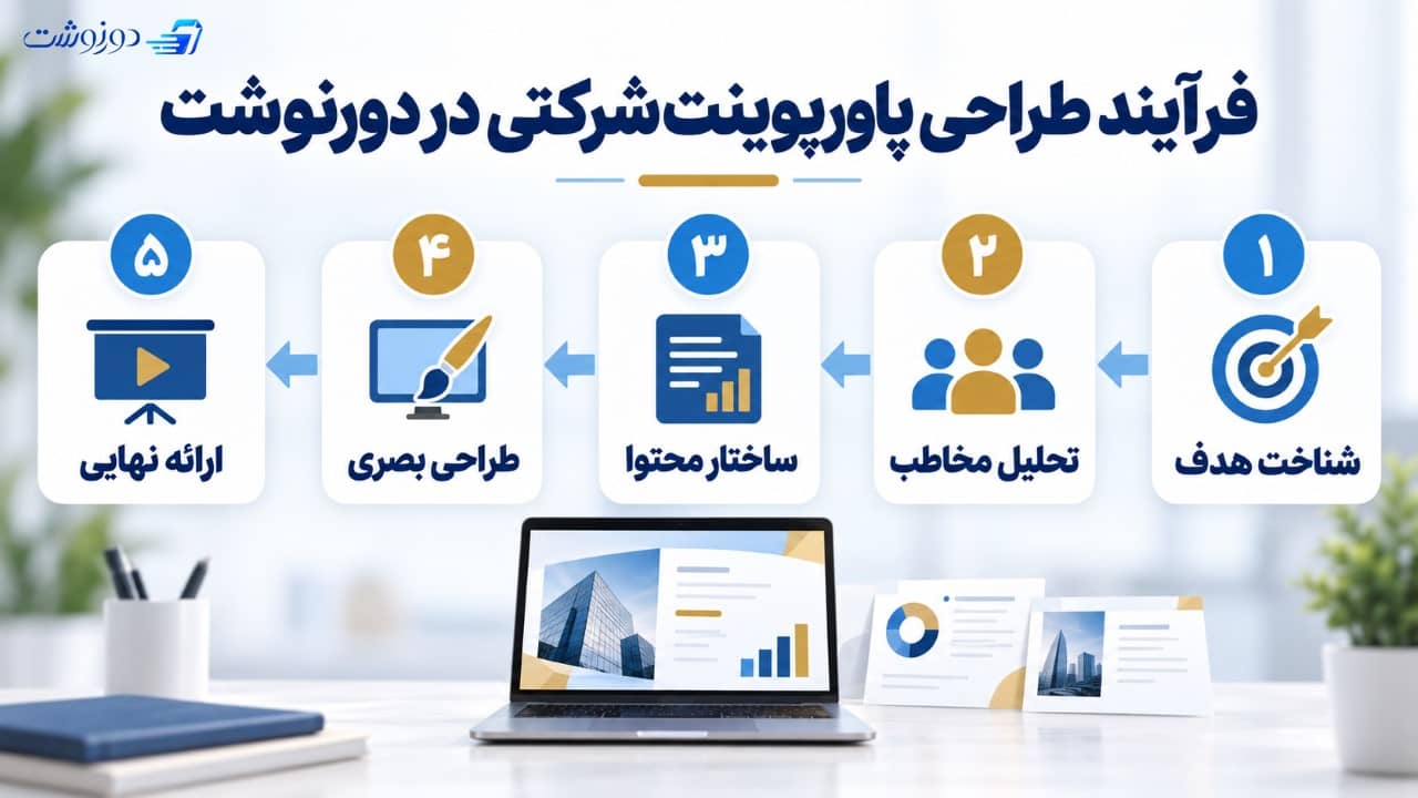 فرآیند طراحی پاورپوینت شرکتی در دورنوشت